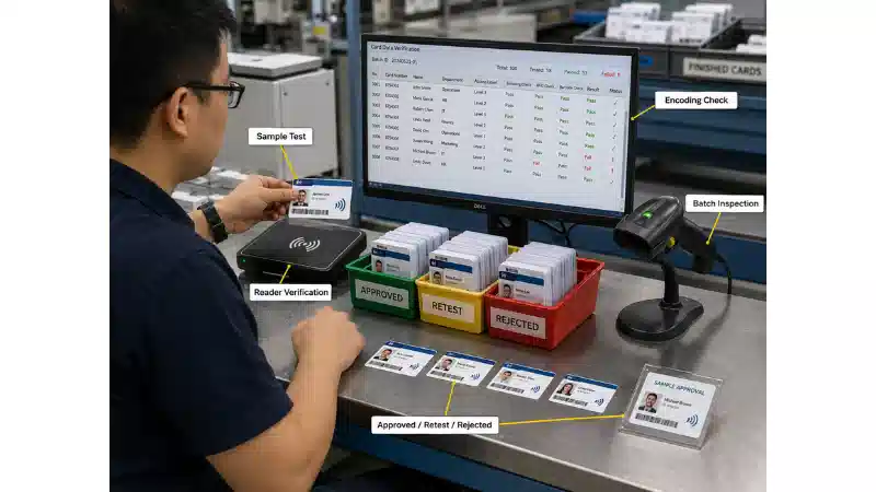 Custom ID card encoding verification and batch quality control process Custom ID card encoding verification and batch quality control process